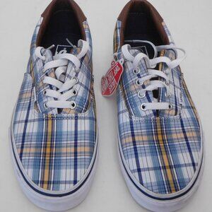 Vans Plaid Leather Tongue/Heel Low Top Sneakers Size 10